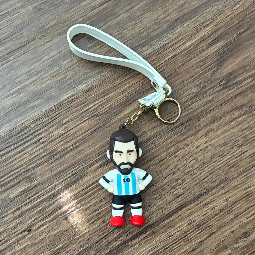 Lionel Messi Soccer/Football #10 Rubber & Metal Keychain New